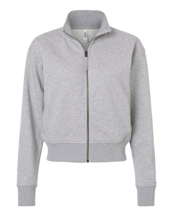 Pretreated American Apparel FTJ00 Women's French Terry Full-Zip Jacket - Heather Grey
