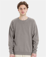 Pretreated ComfortWash GDH400 Unisex Garment-Dyed Crewneck Sweatshirt - Concrete Grey - On Model
