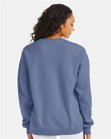Pretreated ComfortWash GDH400 Unisex Garment-Dyed Crewneck Sweatshirt - Saltwater - On Model - Back