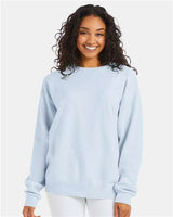 Pretreated ComfortWash GDH400 Unisex Garment-Dyed Crewneck Sweatshirt - Soothing Blue - On Model