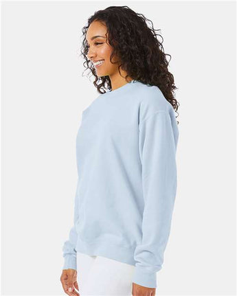 Pretreated ComfortWash GDH400 Unisex Garment-Dyed Crewneck Sweatshirt - Soothing Blue - On Model - Side