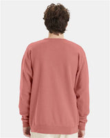 Pretreated ComfortWash GDH400 Unisex Garment-Dyed Crewneck Sweatshirt - Mauve - On Model - Back