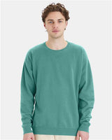 Pretreated ComfortWash GDH400 Unisex Garment-Dyed Crewneck Sweatshirt - Spanish Moss - On Model