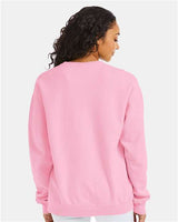 Pretreated ComfortWash GDH400 Unisex Garment-Dyed Crewneck Sweatshirt - Cotton Candy - On Model - Back