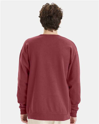 Pretreated ComfortWash GDH400 Unisex Garment-Dyed Crewneck Sweatshirt - Cayenne - On Model - Back