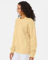 Pretreated ComfortWash GDH400 Unisex Garment-Dyed Crewneck Sweatshirt - Summer Squash Yellow - On Model - Side