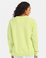 Pretreated ComfortWash GDH400 Unisex Garment-Dyed Crewneck Sweatshirt - Chic Lime - On Model - Back