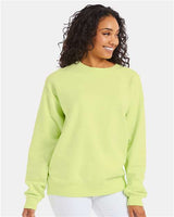 Pretreated ComfortWash GDH400 Unisex Garment-Dyed Crewneck Sweatshirt - Chic Lime - On Model