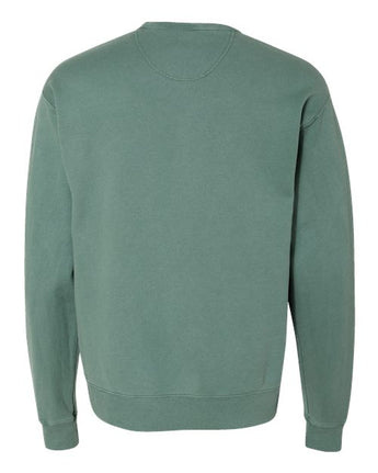 Pretreated ComfortWash GDH400 Unisex Garment-Dyed Crewneck Sweatshirt - Cypress Green - Back