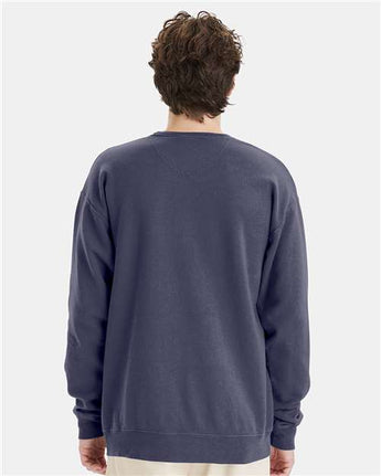 Pretreated ComfortWash GDH400 Unisex Garment-Dyed Crewneck Sweatshirt - Anchor Slate - On Model - Back