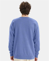 Pretreated ComfortWash GDH400 Unisex Garment-Dyed Crewneck Sweatshirt - Frontier Blue - On Model - Back