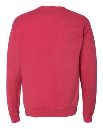 Pretreated ComfortWash GDH400 Unisex Garment-Dyed Crewneck Sweatshirt - Crimson Fall - Back