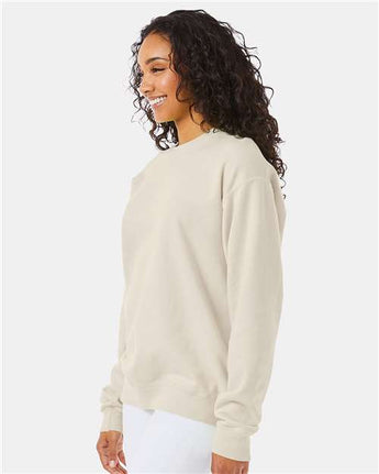 Pretreated ComfortWash GDH400 Unisex Garment-Dyed Crewneck Sweatshirt - Parchment - On Model - Side