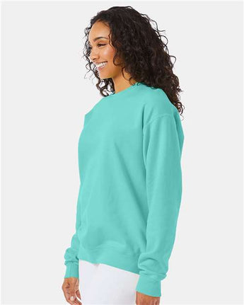 Pretreated ComfortWash GDH400 Unisex Garment-Dyed Crewneck Sweatshirt - Mint - On Model - Side