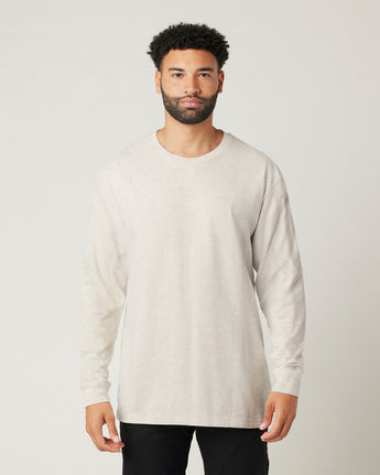 Pretreated Cotton Heritage MC1182 Men's Premium Long Sleeve Tee - Oatmeal Heather