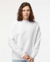 Pretreated Independent Trading Co. IND5000C Unisex Legend Premium Heavyweight Cross-Grain Crewneck Sweatshirt - White - On Model