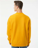 Pretreated Independent Trading Co. IND5000C Unisex Legend Premium Heavyweight Cross-Grain Crewneck Sweatshirt - Gold - On Model - Back