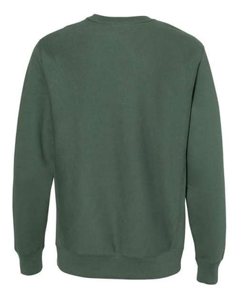 Pretreated Independent Trading Co. IND5000C Unisex Legend Premium Heavyweight Cross-Grain Crewneck Sweatshirt - Alpine Green - Back