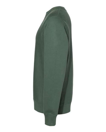 Pretreated Independent Trading Co. IND5000C Unisex Legend Premium Heavyweight Cross-Grain Crewneck Sweatshirt - Alpine Green - Side