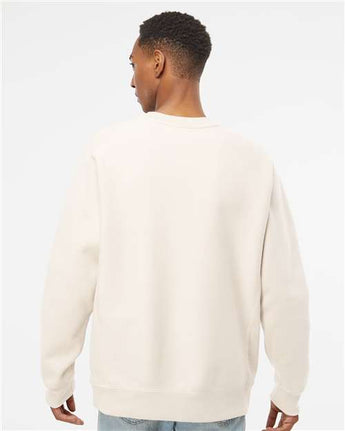 Pretreated Independent Trading Co. IND5000C Unisex Legend Premium Heavyweight Cross-Grain Crewneck Sweatshirt - Bone - On Model - Back