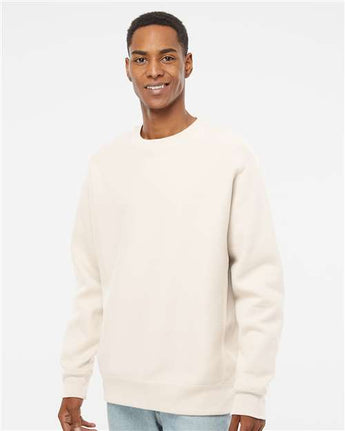 Pretreated Independent Trading Co. IND5000C Unisex Legend Premium Heavyweight Cross-Grain Crewneck Sweatshirt - Bone - On Model