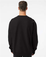 Pretreated Independent Trading Co. IND5000C Unisex Legend Premium Heavyweight Cross-Grain Crewneck Sweatshirt - Black - On Model - Back