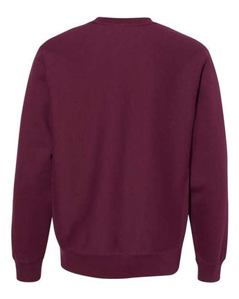 Pretreated Independent Trading Co. IND5000C Unisex Legend Premium Heavyweight Cross-Grain Crewneck Sweatshirt - Maroon - Back