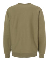 Pretreated Independent Trading Co. IND5000C Unisex Legend Premium Heavyweight Cross-Grain Crewneck Sweatshirt - Olive - Back