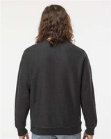 Pretreated Independent Trading Co. IND5000C Unisex Legend Premium Heavyweight Cross-Grain Crewneck Sweatshirt - Charcoal Heather - On Model - Back