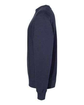 Pretreated Independent Trading Co. IND5000C Unisex Legend Premium Heavyweight Cross-Grain Crewneck Sweatshirt - Classic Navy - Side