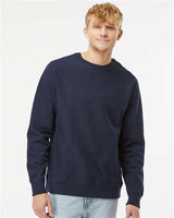 Pretreated Independent Trading Co. IND5000C Unisex Legend Premium Heavyweight Cross-Grain Crewneck Sweatshirt - Classic Navy - On Model