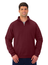 Pretreated JERZEES 995MR NuBlend Unisex Quarter-Zip Cadet Collar Sweatshirt - Maroon
