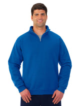 Pretreated JERZEES 995MR NuBlend Unisex Quarter-Zip Cadet Collar Sweatshirt - Royal