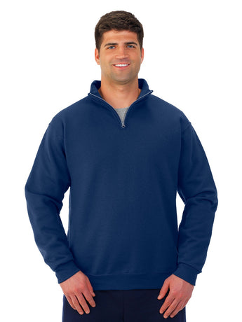 Pretreated JERZEES 995MR NuBlend Unisex Quarter-Zip Cadet Collar Sweatshirt - J Navy