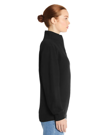 Pretreated Lane Seven LS14014 Premium Quarter Zip - Black - Side