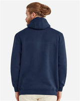 Pretreated Lane Seven LS19001 Unisex Heavyweight Hoodie Sweatshirt - Navy - On Model - Back
