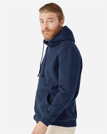 Pretreated Lane Seven LS19001 Unisex Heavyweight Hoodie Sweatshirt - Navy - On Model - Side