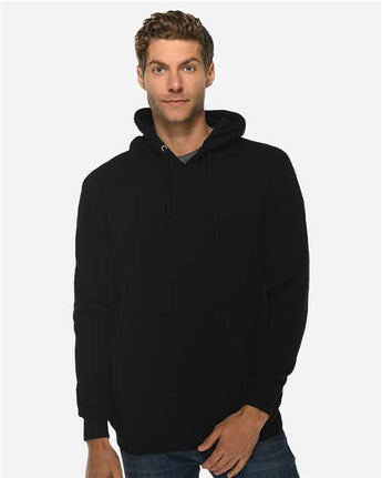 Pretreated Lane Seven LS19001 Unisex Heavyweight Hoodie Sweatshirt - Black - On Model
