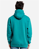Pretreated Lane Seven LS19001 Unisex Heavyweight Hoodie Sweatshirt - Teal - On Model - Back