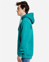 Pretreated Lane Seven LS19001 Unisex Heavyweight Hoodie Sweatshirt - Teal - On Model - Side
