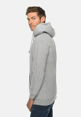 Pretreated Lane Seven LS19001 Unisex Heavyweight Hoodie Sweatshirt - Heather Grey - Side
