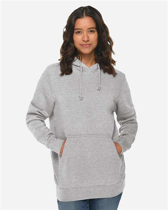 Pretreated Lane Seven LS19001 Unisex Heavyweight Hoodie Sweatshirt - Heather Grey - On Model