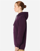 Pretreated Lane Seven LS19001 Unisex Heavyweight Hoodie Sweatshirt - Plum - On Model - Side