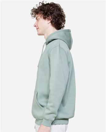 Pretreated Lane Seven LS19001 Unisex Heavyweight Hoodie Sweatshirt - Sage - On Model - Side
