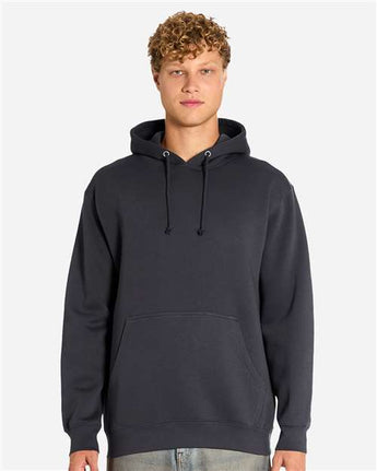 Pretreated Lane Seven LS19001 Unisex Heavyweight Hoodie Sweatshirt - Smoke - On Model