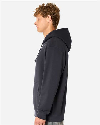 Pretreated Lane Seven LS19001 Unisex Heavyweight Hoodie Sweatshirt - Smoke - On Model - Side