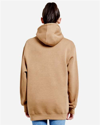 Pretreated Lane Seven LS19001 Unisex Heavyweight Hoodie Sweatshirt - Toasted Coconut - On Model - Back