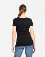 Pretreated Next Level 1540 Women's Ideal V-Neck T-Shirt - Black - Back