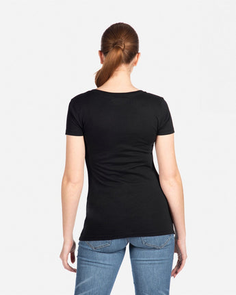 Pretreated Next Level 1540 Women's Ideal V-Neck T-Shirt - Black - Back