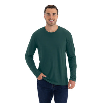 Pretreated Next Level 3601 Unisex Cotton Long Sleeve T-Shirt - Forest Green